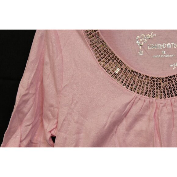 Y2K Limited Too Sparkle T-Shirt sz 18 Sequin Neck Jr Pre-Teen Retro Half Sleeve - Picture 4 of 9